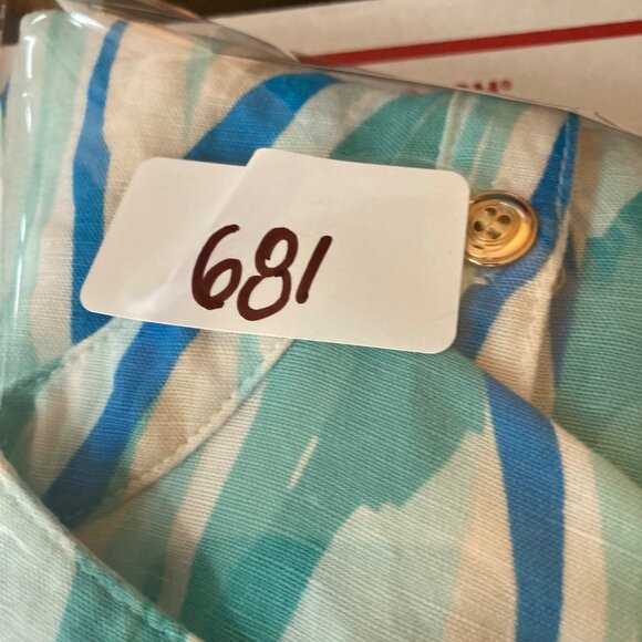 Womens JM Collection Linen Blend Button Shirt Wave‎ Pattern 1X - Picture 10 of 10